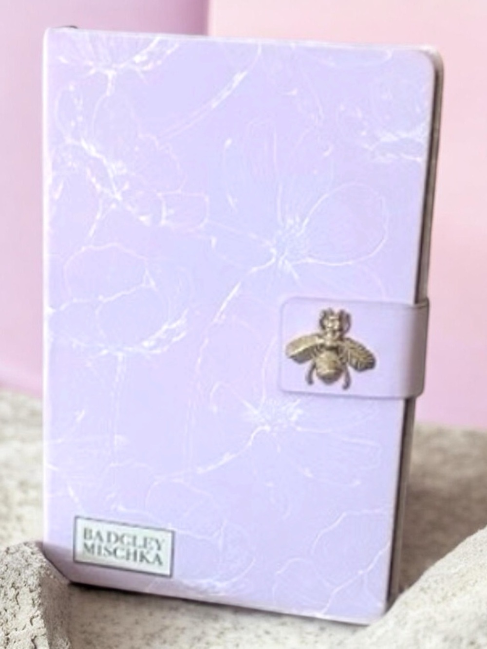 Badgley Mischka Bee Themed‎ Embossed Light Purple Notebook New